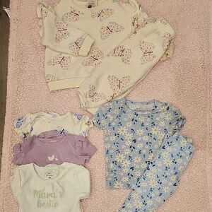 Multiples Cream and Blue Kids Matching Sets